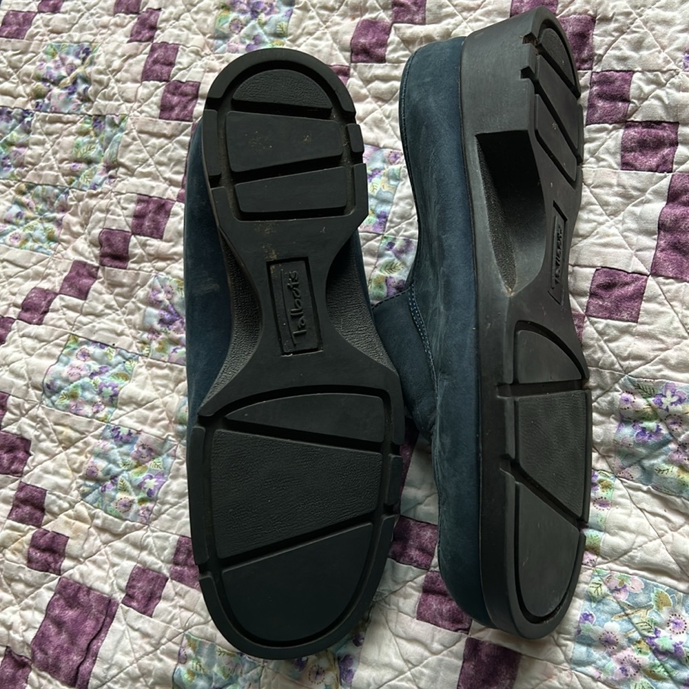 Talbots Blue Leather Upper Suede Clogs - image 4